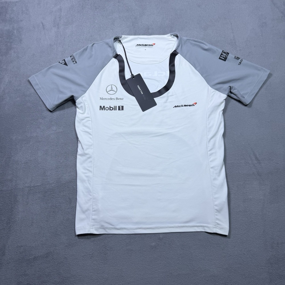 McLaren Mercedes F1 Team Shirt Womens M Mobil 1 TAG Heuer Hugo Boss Racing NEW